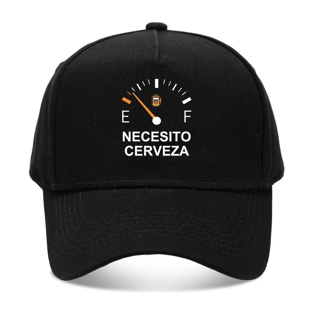 NECESITO CERVEZA Spanish Print Baseball Caps Street Creative 5 Panel Hat Casual Lightweight Curved Brim Cap Unisex Trucker Hats 3