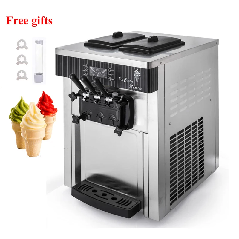 

20-28L / H Soft Ice Cream Maker Machine Commercial Sorbet Desktop Sweet Cone Freezing Equipment Vending Machine