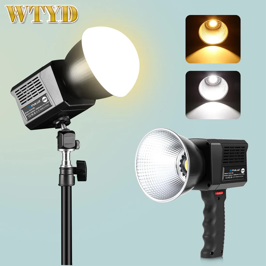 PULUZ 220V 120W Studio Video Light Dual Color Temperature Built-in Dissipate Heat System with Remote Control
