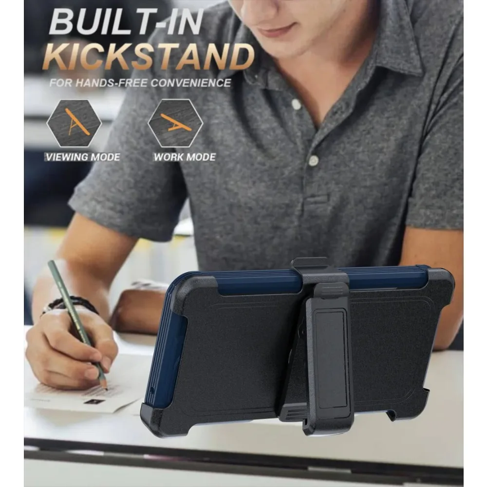 Heavy Duty 3-in-1 Magnetic Case with Anti-Shock Kickstand and Belt Clip Cover