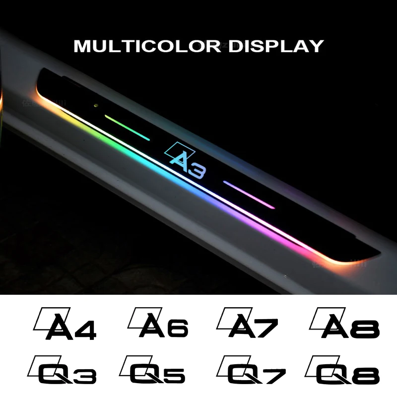 Per Audi A1 A3 A4 A5 A6 A7 A8 Q3 Q5 Q7 Q8 Rs Abt Nuovissimo Usb Power Moving Led Well Come Pedal Car Scuff Plate Luci Del Davanzale Della Porta