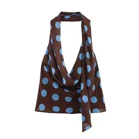 Polka Dot Printed Midi Skirts Two Piece Sets for Women 2025 Summer Chic Scarf Halter Top Suits Beach Woman 2 Piece Outfits - Image 3