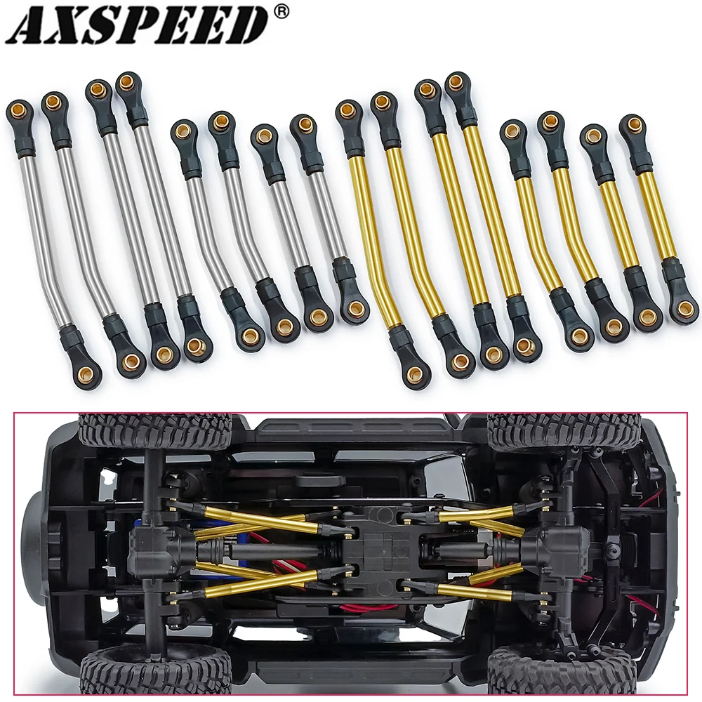 Axspeed Metal High Clearance Links Set Per 1/18 Trx4M Bronco Defender Rc Crawler Car Chassis Linkage Parti Di Aggiornamento