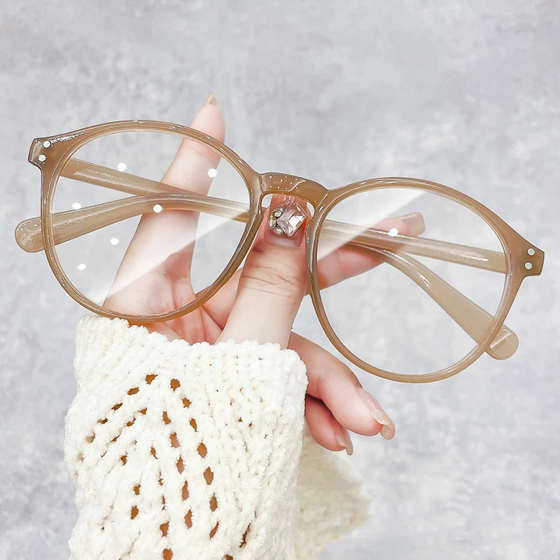 

Fashion Women's Lenses Myopic Glasses with Backlight Protection Men's Optical Leopard Round Small Frame Eyewear Diopter To -6.0