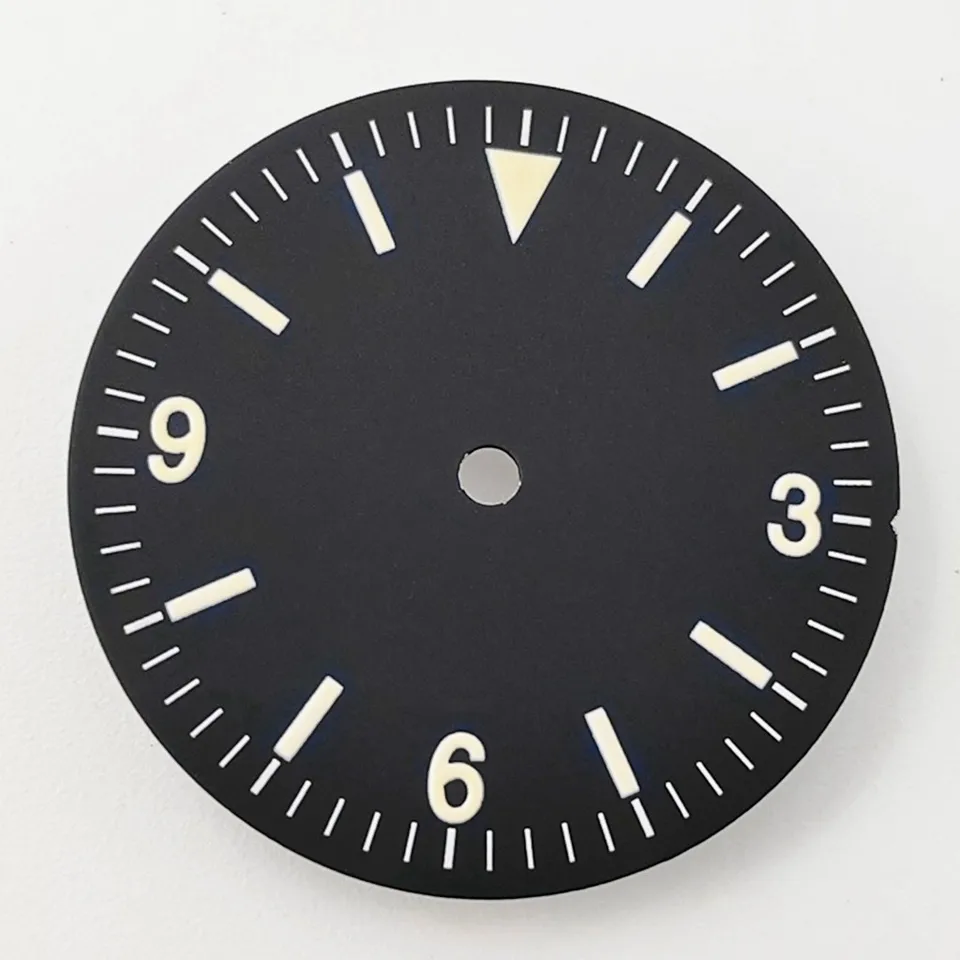 Cadran de montre stérile tout vert mat uni pour mouvement ETA 2824 2836
