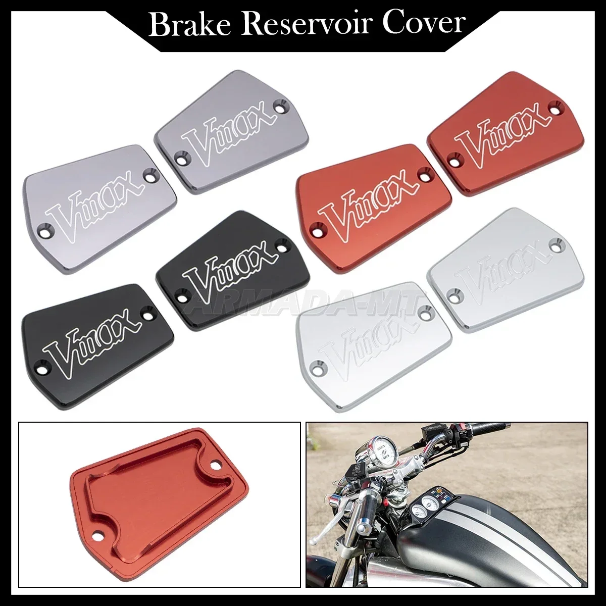

Motorcycle Accessories Brake Reservoir Cover For Yamaha V Max Vmax 1200 1985-2007 Billet Fluid Reservoir Cap Oil Pump Cap
