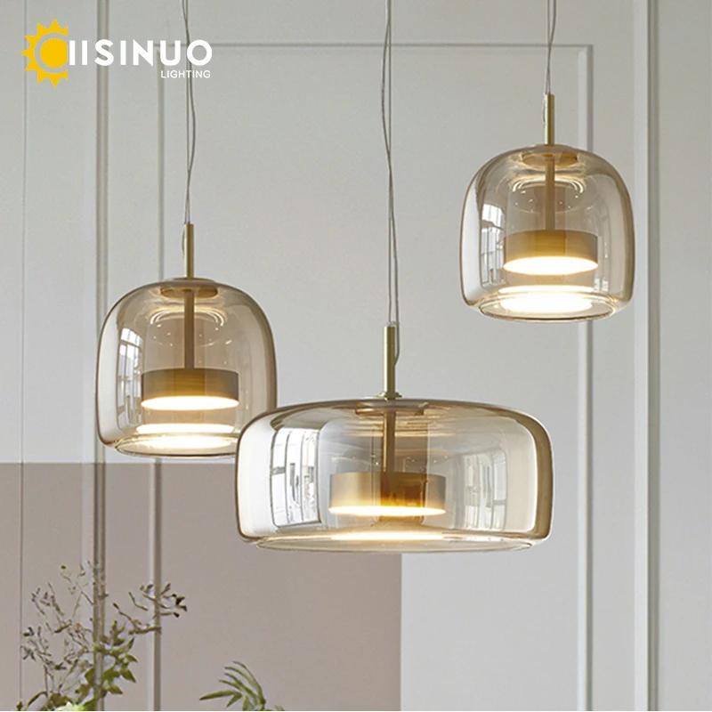 Chandelier Lighting Luxury Designer Glass Chandelier with Adjustable Hanging Cord Elegant Cafe Lighting For Home Dining Room Bedroom Ceiling Fixture