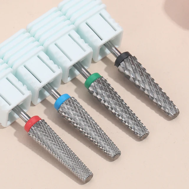 Punta Trapano Unghie Mini Cono Di Sicurezza Carburo Argento - Foto 6