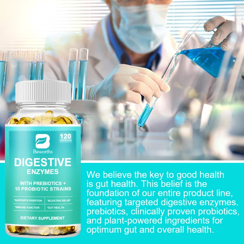 BW Digestive Enzymes Capsule Beneficial Bacteria Immune System & Healthy Digestive Gas & Bloating Relief for Women Men