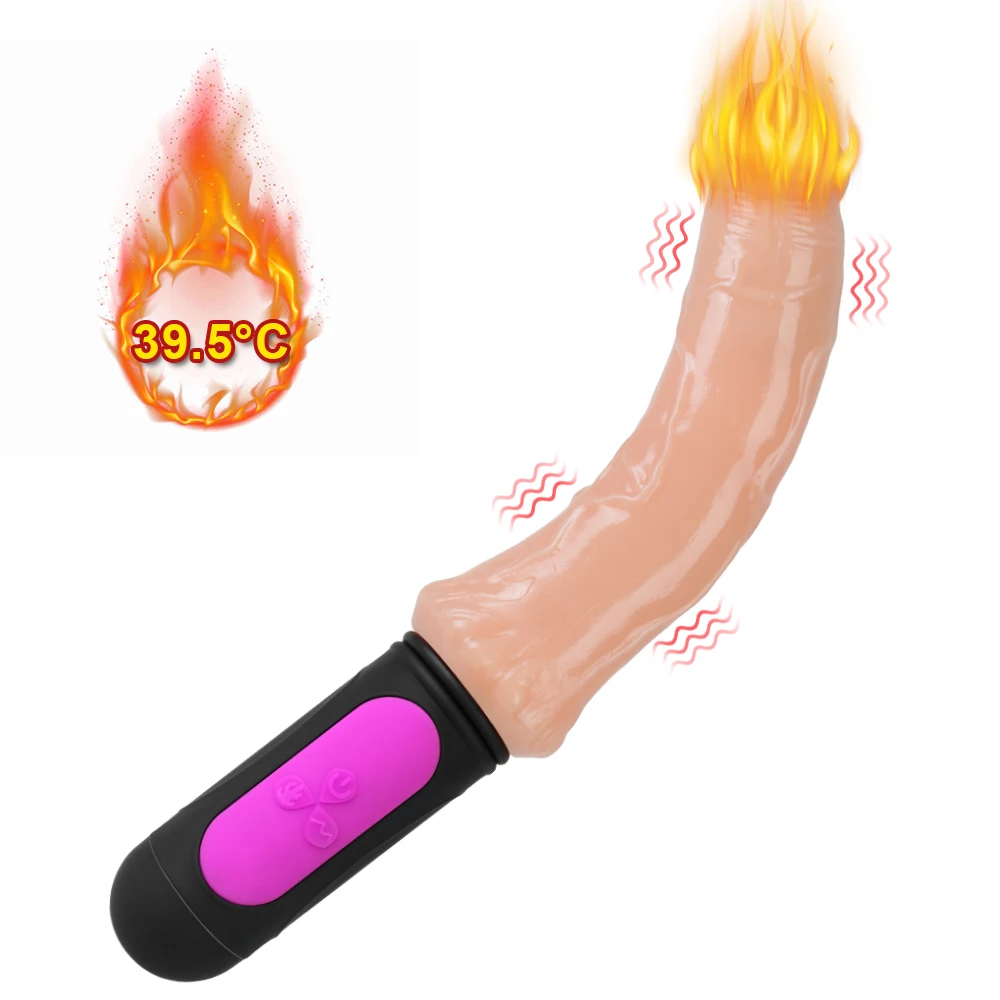 Gode ​​chauffant réaliste, vibrateur pliable, doux, énorme point G, Stimulation de l'anus, 7 vitesses, jouet sexuel pour femme_voghion.com