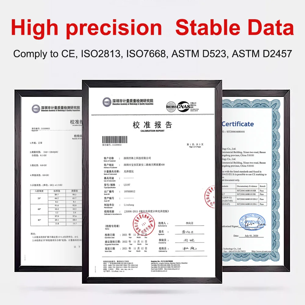 Glossmeter Coatings Glossmetre Glosmeter Glossmeter 20 60 85 LS197 Multi-angles Large Measuring Range Software High Precision