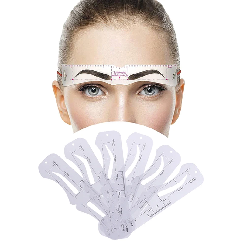 The New Fixed PVC Eyebrow Shaper Template Can Be Reused With High-quality Stickers For Elegant Eyebrow Makeup Tools 6PCS Best Sellers In Beauty & Health