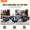 Lift Top Coffee Table 35.3" Round Coffee Table for Living Room Black 2