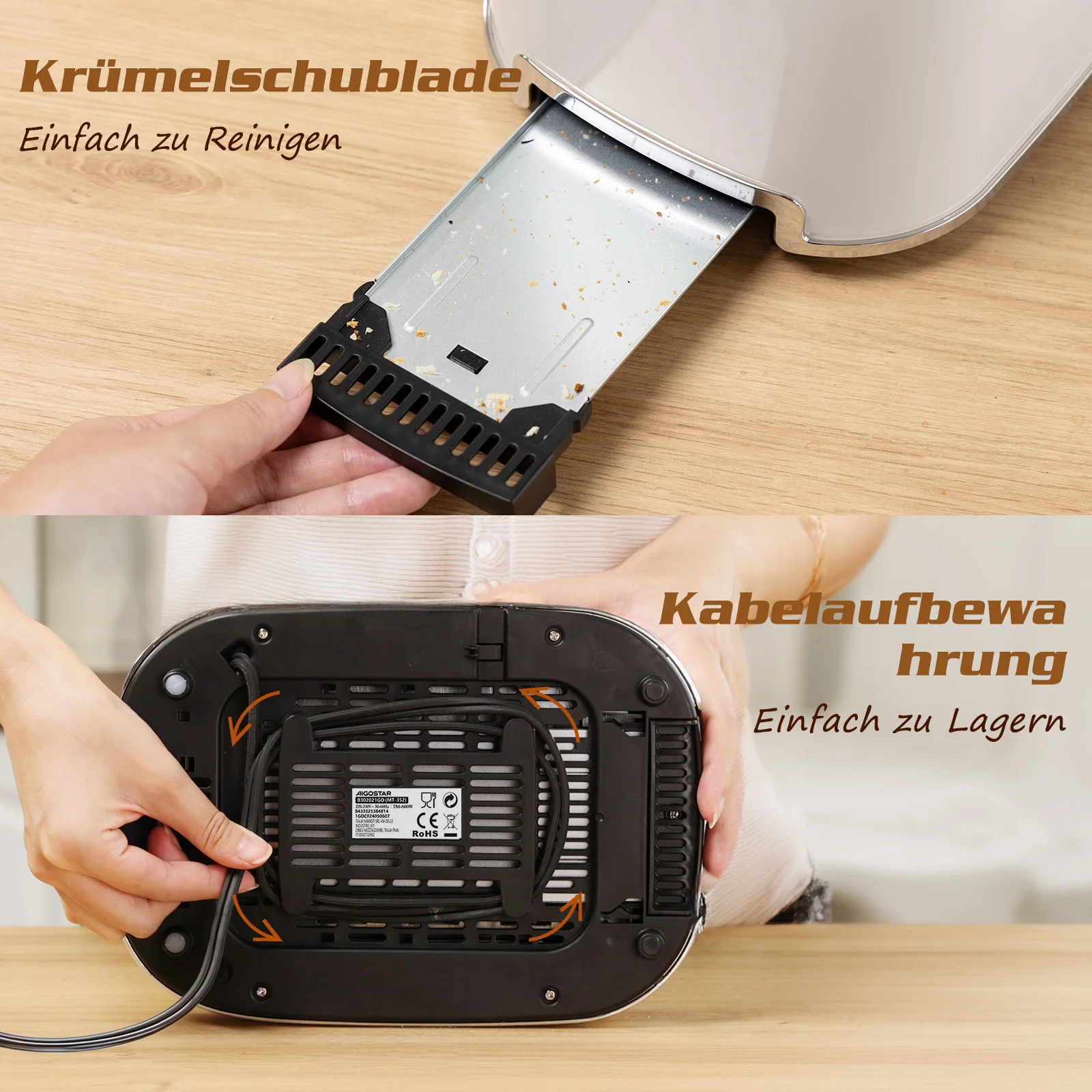 Grille-pain rétro 2 tranches crème en acier inoxydable Liv. gratuit 6 Grille-pain rétro 2 tranches crème en acier inoxydable Liv. gratuit – Image 6