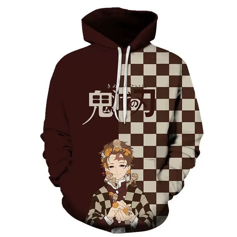 

Demon Slayer Mens Hoodie Sweatshirt Japanese Anime Hashibira Inosuke Print Patchwork Hoodie Streetwear Autumn Casual Pullover