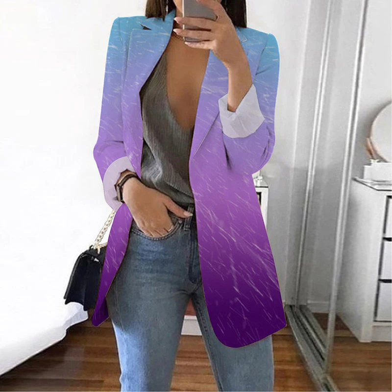 2023 Spring Autumn Womens Casual Elegant Long Sleeve Blazer Jacket Solid Color Work Oversized Work Chic Preppy Style Outerwear