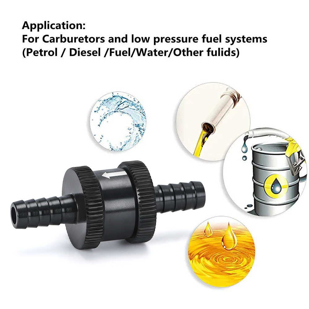PQY-5/16" 8mm Non Return One Way Fuel Check Valve Aluminium Alloy Petrol Diesel PQY-FCV08