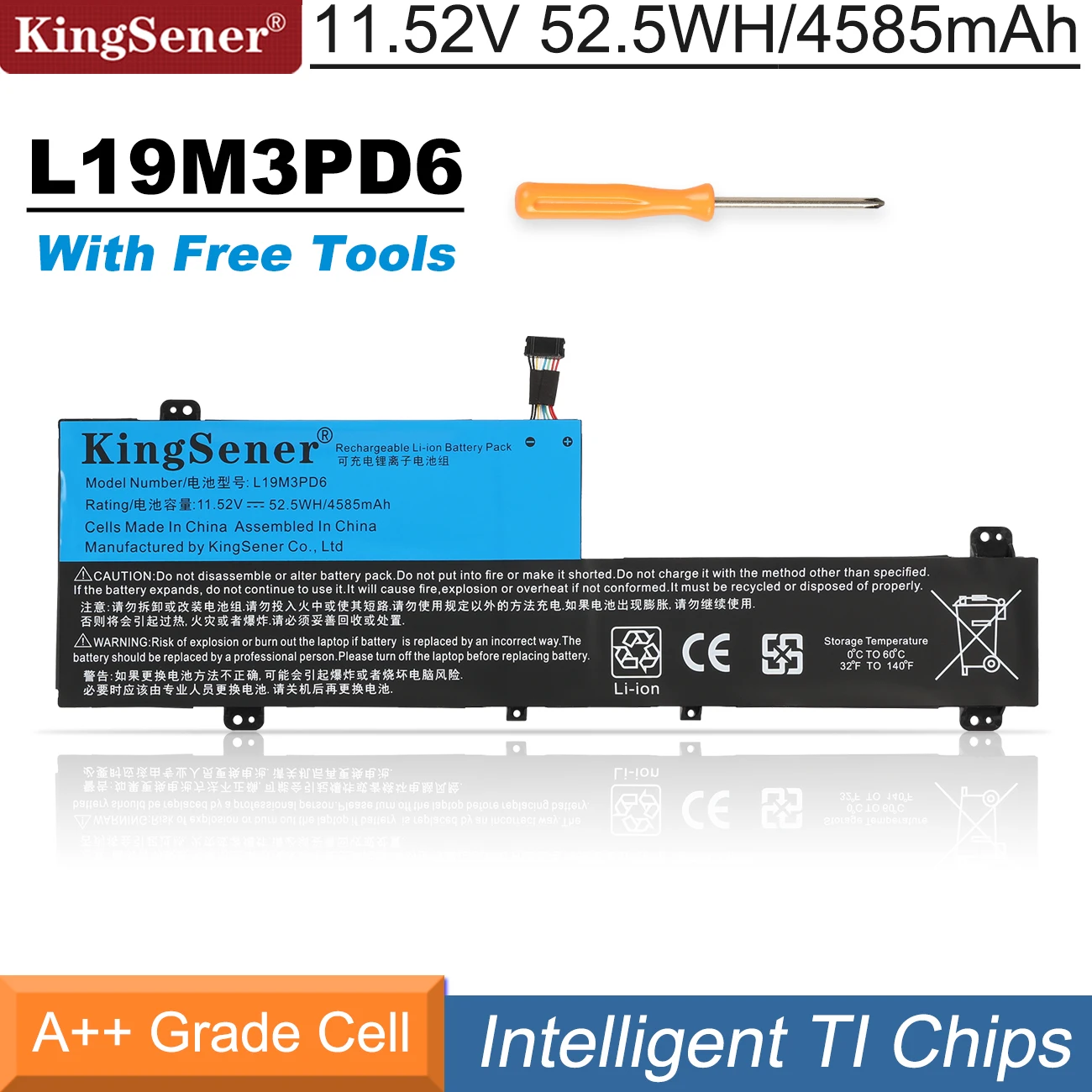 Bateria do Portátil de Kingsener L19m3pd6 L19l3pd6 para Lenovo Ideapad Flex 514iil05 5-14itl05 5-14are05 5-14alc05 5-15iil05 5-15alc05