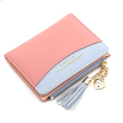 Coin Purse Leather Women Short Zipper Tassel Student Cute Mini Coin Bag Small Wallet Keychain Bag Wallets Porte Monnaie Femme