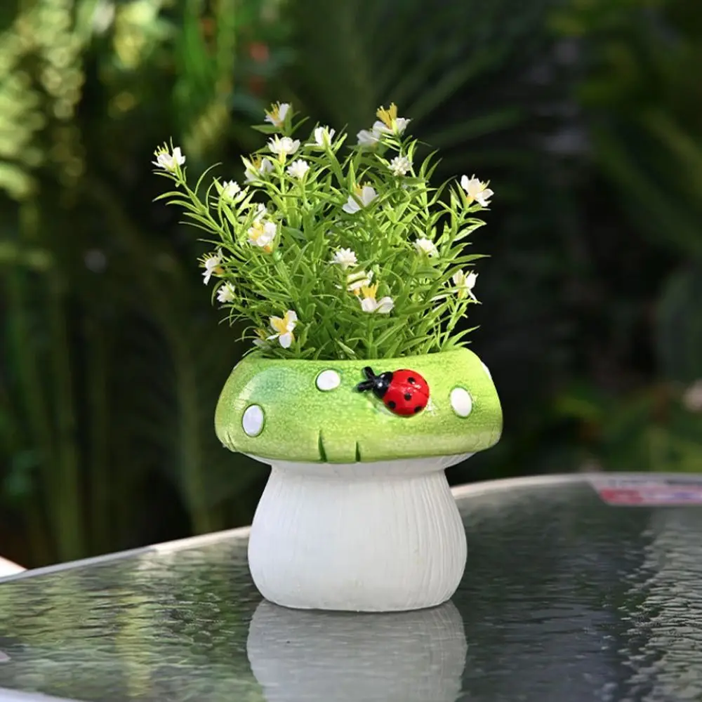 Cute Ceramic Mushroom Vase Modern Creative Hydroponic Flower Holder Exquisite Hydroponic Plant Utensils Succulent