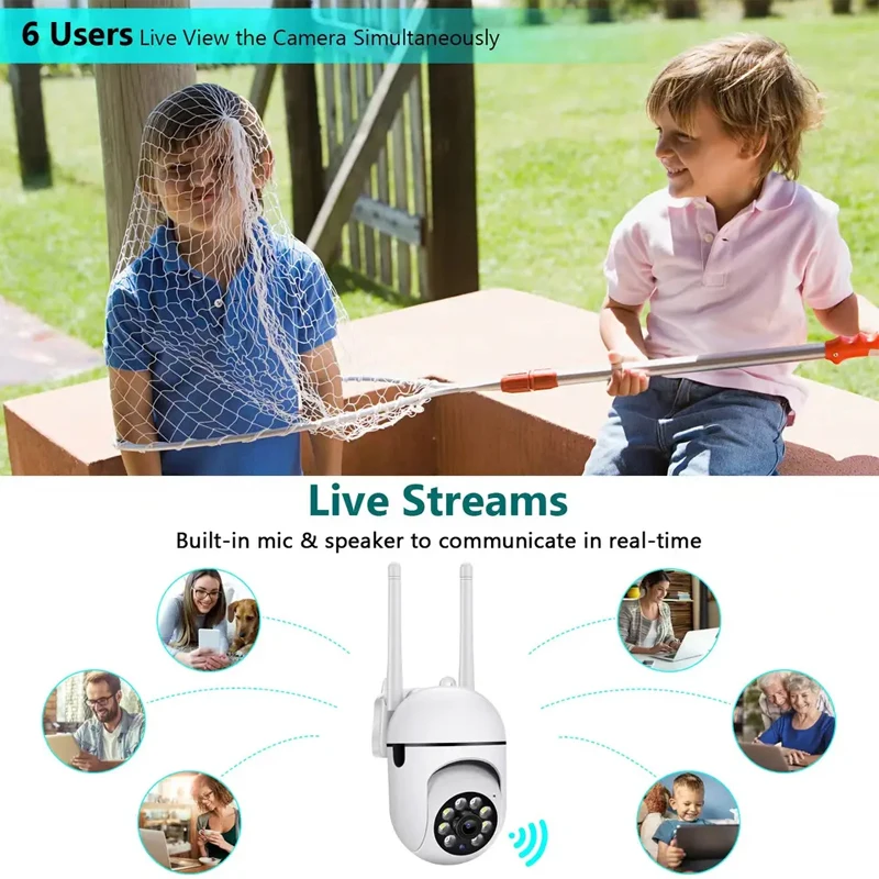 3MP WiFi Camera Home PTZ IP Camera Color Night Audio Wireless Surveillance Camera Auto Home Tracking Security CCTV Camera 5