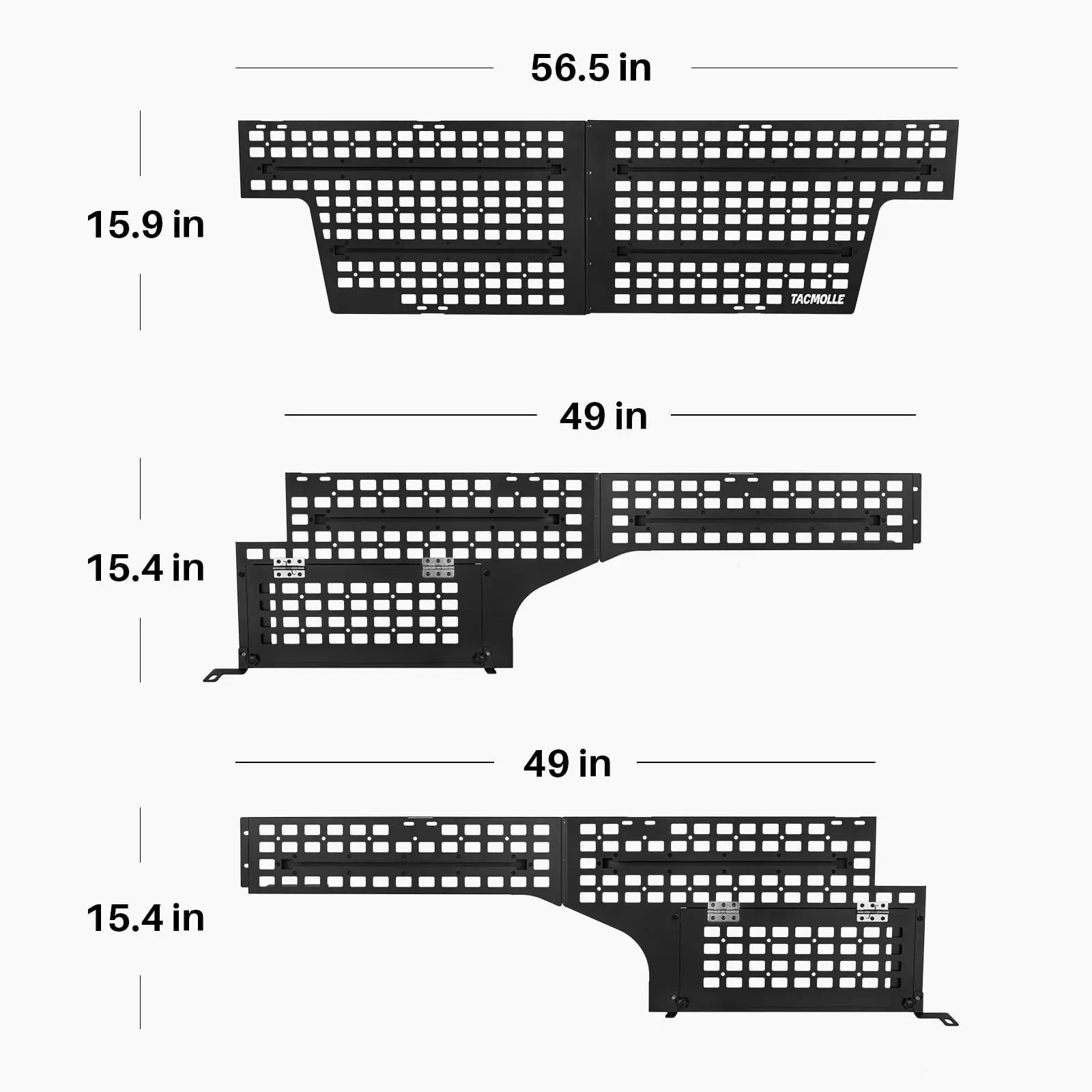 TACMOLLE 트럭 베드 MOLLE 패널 수납 시스템 랙 모듈형 정리함 (도요타 타코마 2005-2023 픽업 트럭 액세서리용)