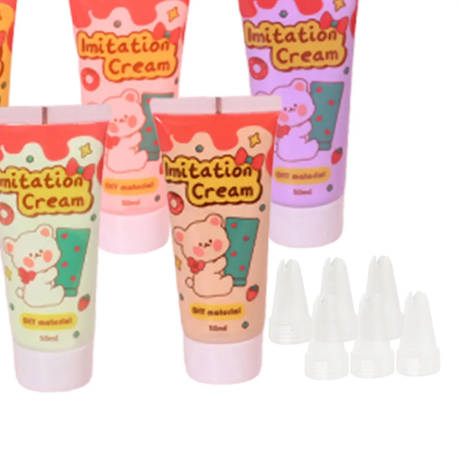 Cream Clay Glues DIY Phone Case Making 6x 50G Cream Adhesive Simulation Whipped Glue Set for Art Craft Projects Moulding liquid glue,craft supplies