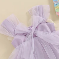 Toddler Baby Girls Tulle Romper Skirts Cute Summer Jumpsuits Dress Children Sleeveless 3D Flower Decor Bodysuits Outerwear 5
