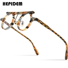 

HEPIDEM Acetate Glasses Frame Men 2022 Vintage Retro Round Prescription Eyeglasses Women Optical Spectacles Myopia Eyewear 9188