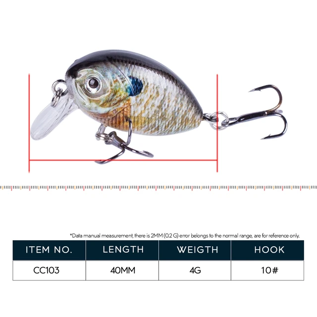 Mini Crank Bait 40mm 4g Floating Micro Wobbler Crankbait Noisy Fishing Lures  For Freshwater Hard Artificial