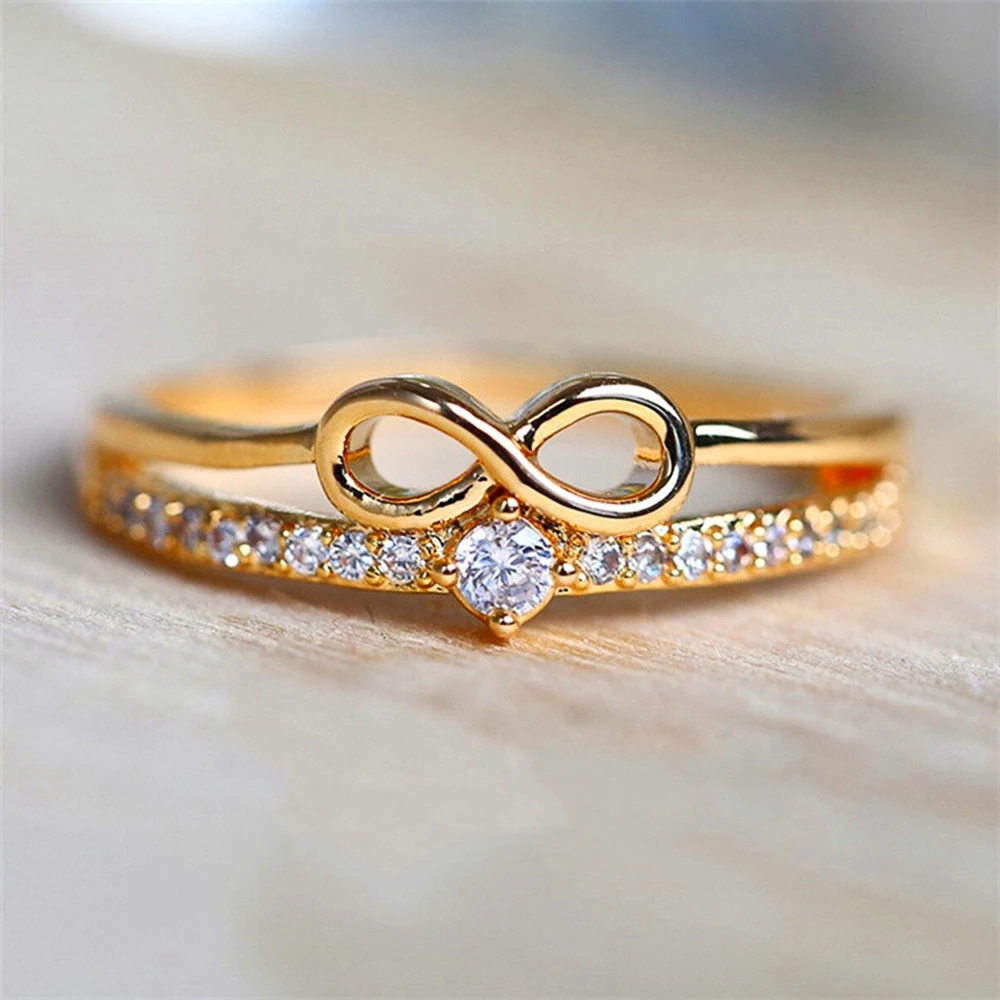 Marisol & Poppy Rainbow CZ Infinity Ring in Gold over Sterling Silver for  Women, Teen - Walmart.com