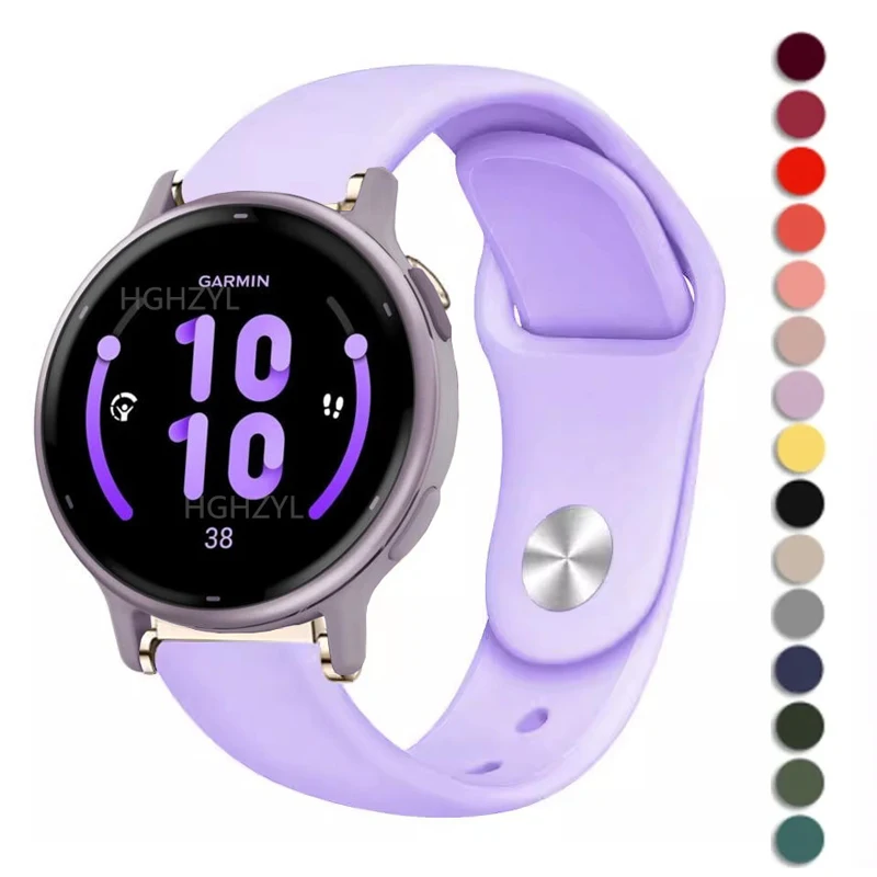 Silicone Watch Strap Garmin Vivoactive 5 4 4s 3 Venu 3 3s 2 plus Forerunner 245 Smartwatch Watchband Bracelet