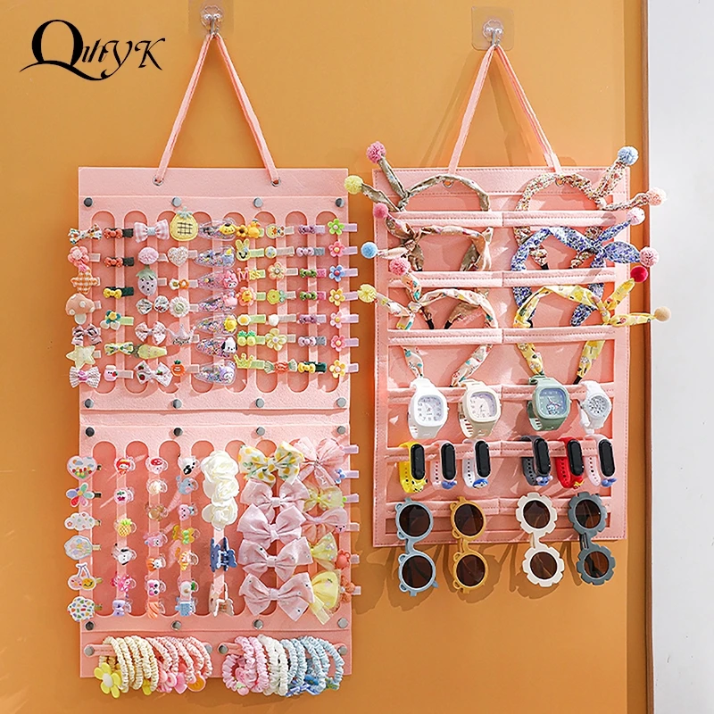 Large Capacity Hair Bows Organizer Headband Holder Wall Hanging Hair Clip Storage Hanger Space Saving Hair Girls Room Wall Decor