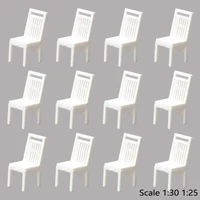 Scale 1:20 1:25 1:30 Miniature Chairs Model ABS Indoor Materials Kits Diy Scene Layout Diorama Kits 10Pcs/Lot 1
