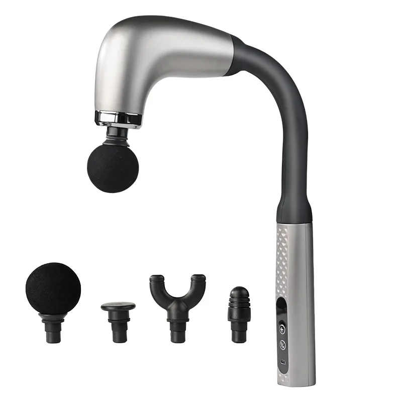 Fascia Gun with Extended Handle Elbow Upper Lower Back Muscle Relaxation Self-assist Massage Tool for Body Care Christmas Gift