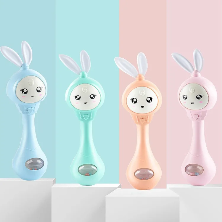 Music and Shine Rattle Toys Rabbit Intelligent Baby Rattles Smart Bunny Smarty Media Smart Shake Newborn Early Educational Toy - Bilde 2