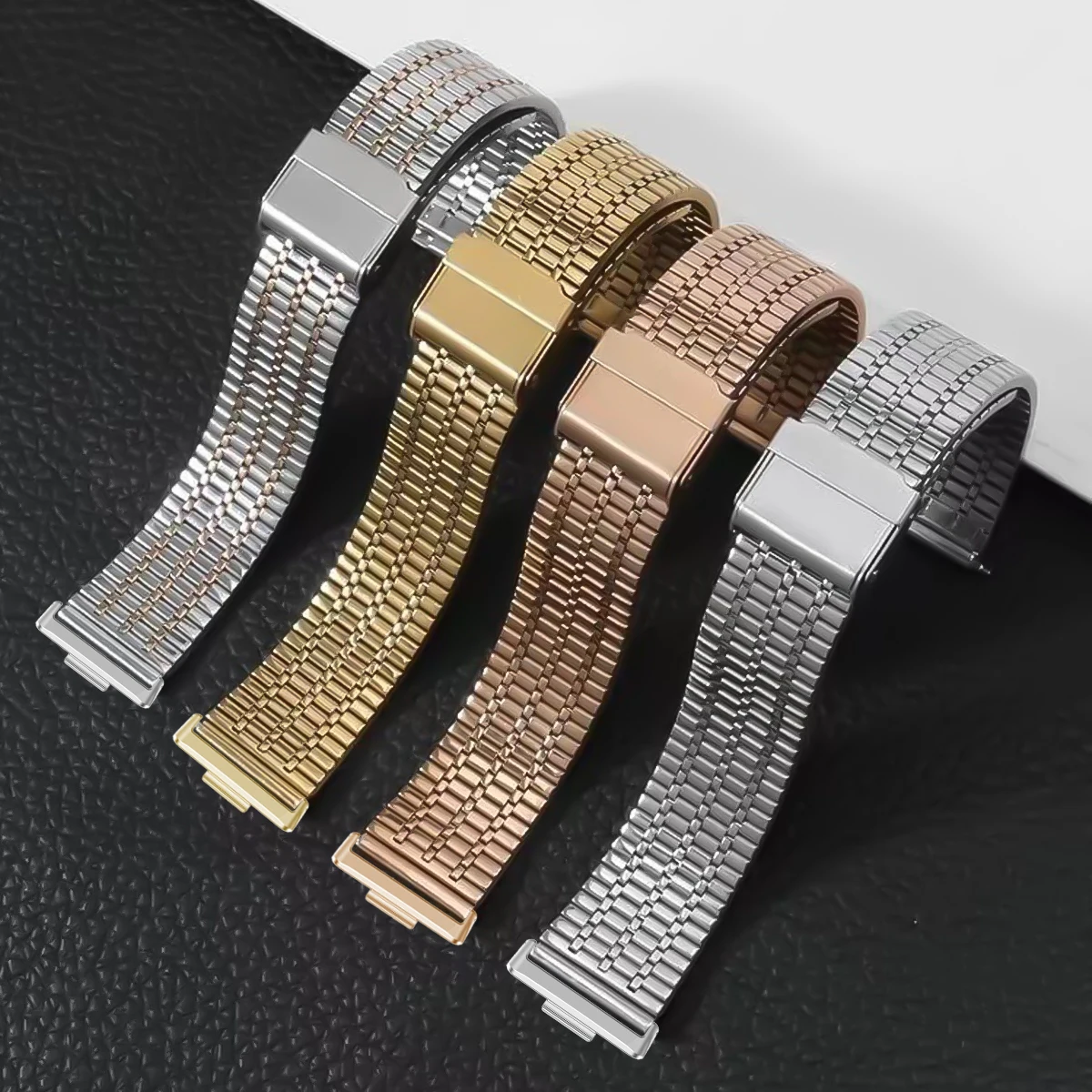 Premium Stainless Steel Bracelet Strap for Smartwatches - Sleek Metal Design Wristband