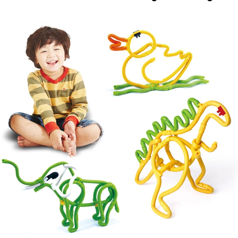 Twisting rod marble run Set 3D Assembly Building Stick Creative Design Blocks Early Education Puzzle montessori DIY Toys gifts