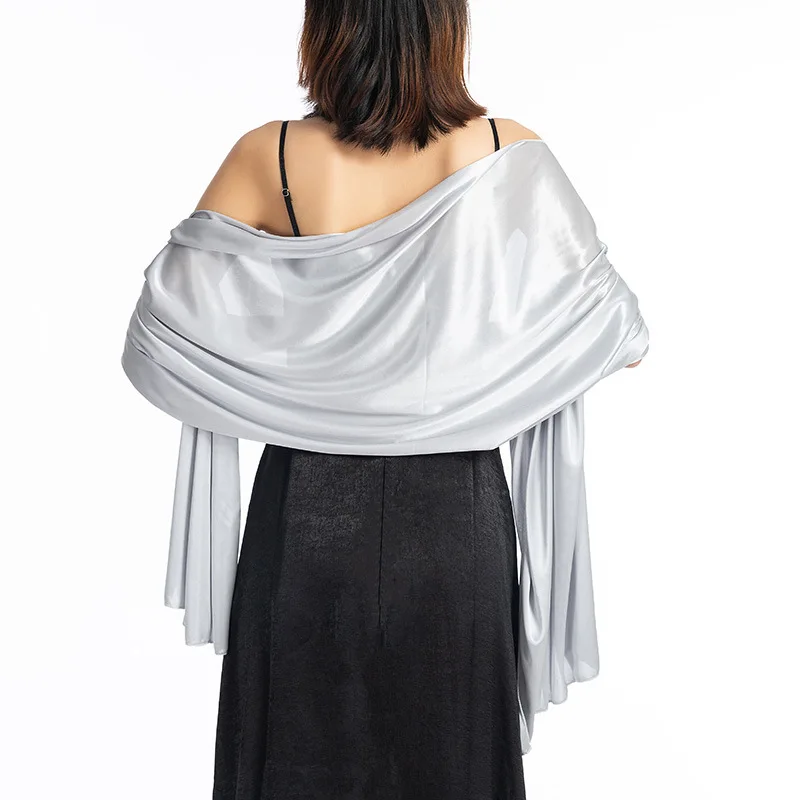 Shrugs And Boleros For Women Shawls For Dresses Evening Party Wrap Wedding Bridal Bolero Satin Pure Color Cape Bolero wedding shawl