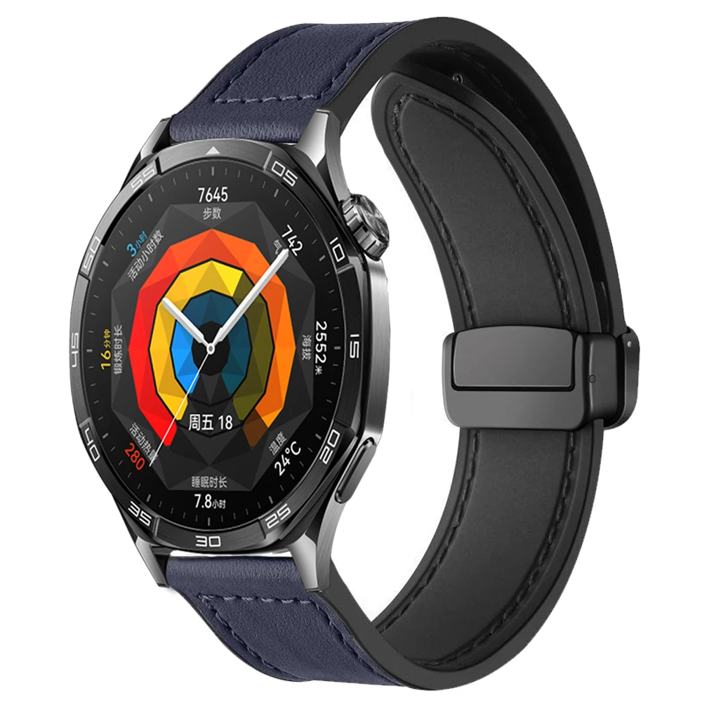 Premium Leather & Silicone Watch Strap - Universal 22mm/20mm