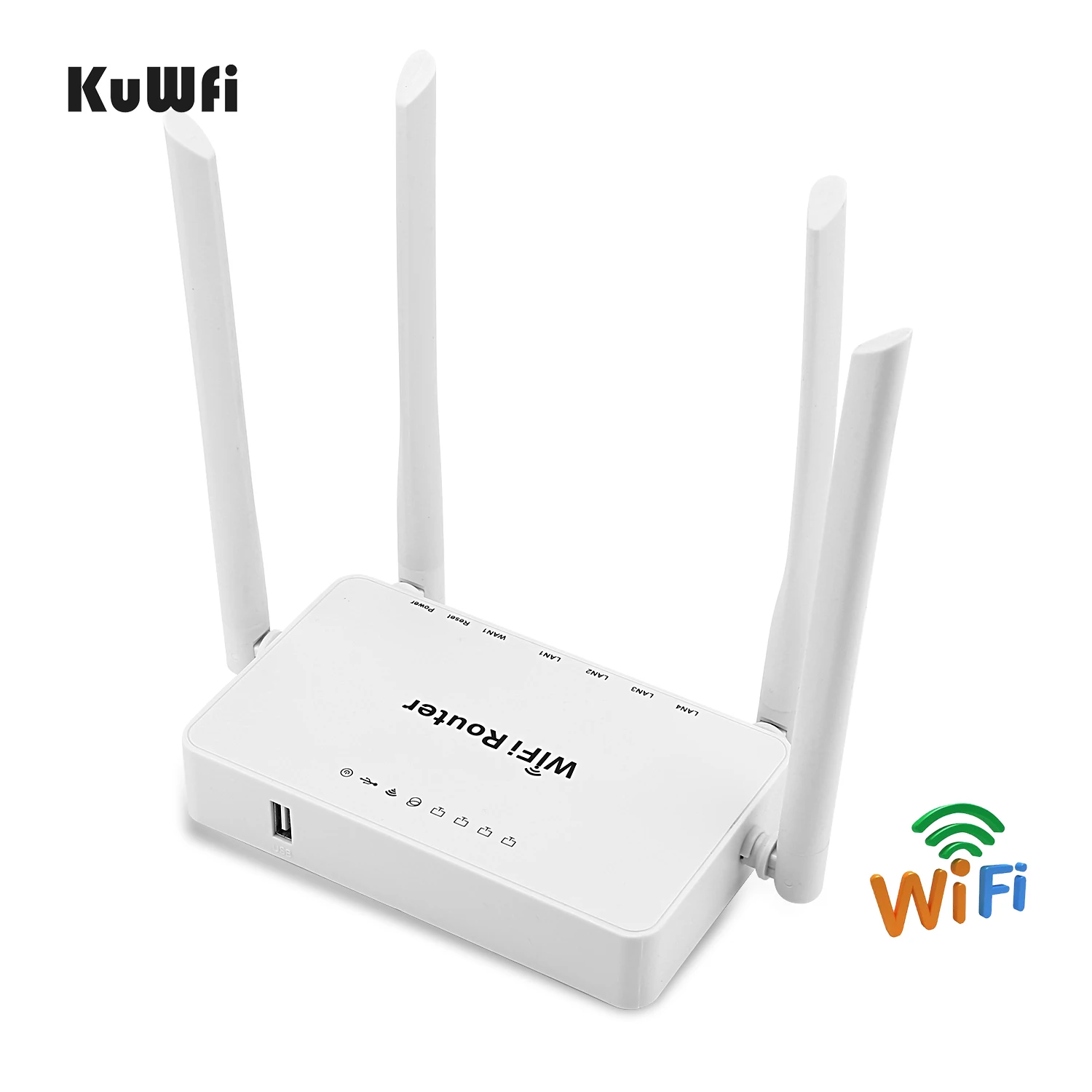 Kuwfi-roteador sem Fio com Alto Ganho Adaptador Usb Wifi Usb Estender Sinal Receptor de Alta Potência Compartilhar 32 Usuários 300mbps - Imagem 5