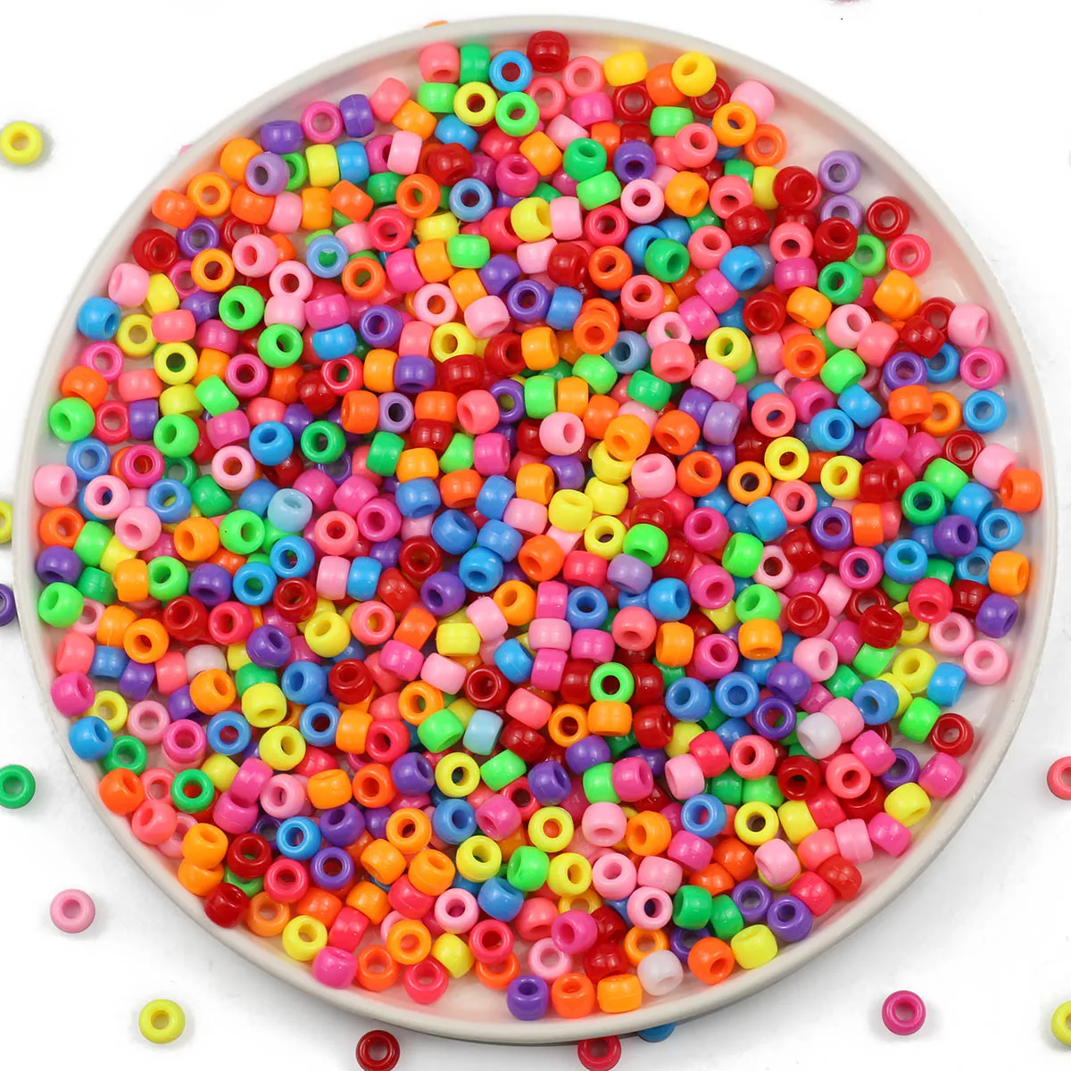 Multi-colored Large Hole Pony Beads Plastic Beads 200-1200Pcs For Bracelets Making DIY Crafts Jewelry Key Chains And Decorations