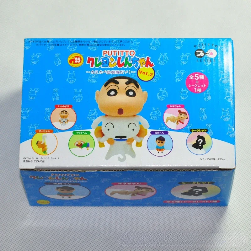 

Animation Peripheral Q Version 6 Crayon Shin-chan Kazama Toru Nini Dumb Masato Ai Cup Edge Boxed Doll Gift for Anime Figure Fan