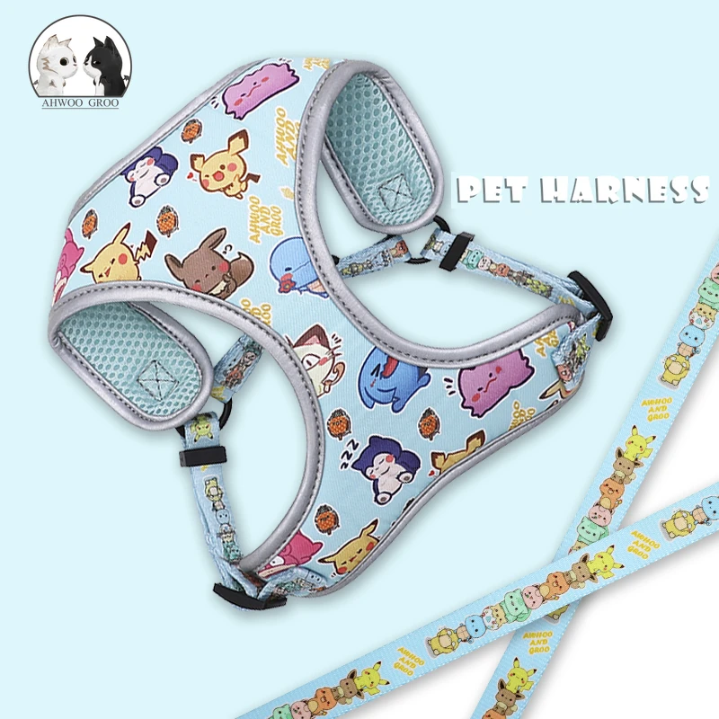 personalized Reflective Dog Cat Harness Vest Pet Adjustable Walking Leash Set for Puppy Small Medium Dogs Chihuahua Pet Supplies