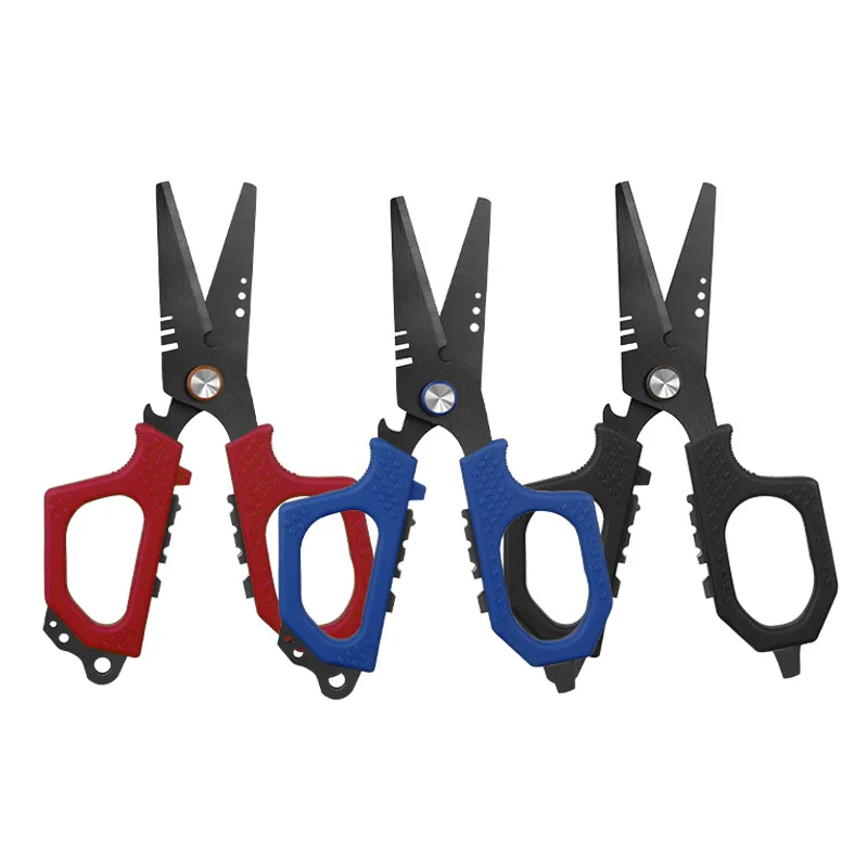 Multifuntional Lure Fishing Sissors Outdoor Survival Multi Tool EDC Scissors Hook Shearing 4