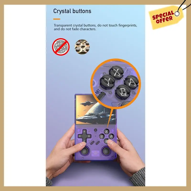 R35plus Retro Video Game Console 128G 20,000+Games 3.5In IPS Screen Handheld Game Console Linux System For GBA PSP PS1-WMAN
