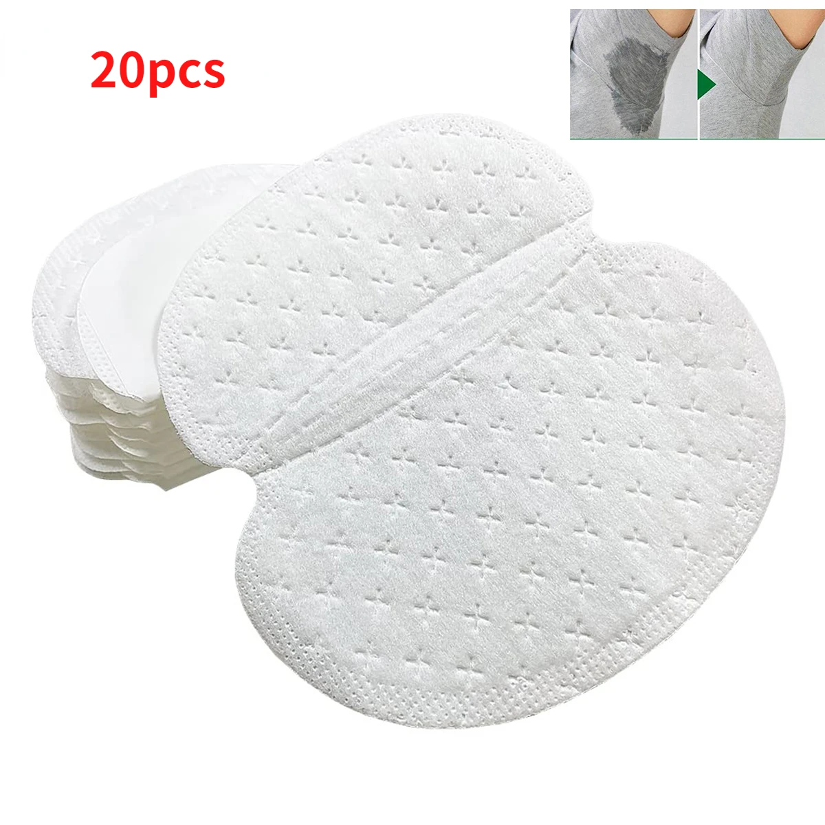 

20Pcs Underarm Sweat Pads Non-woven Breathable Ultra-thin Armpit Sweat Pad Non Visible Comfortable Men Women Underarm Sweat Pad