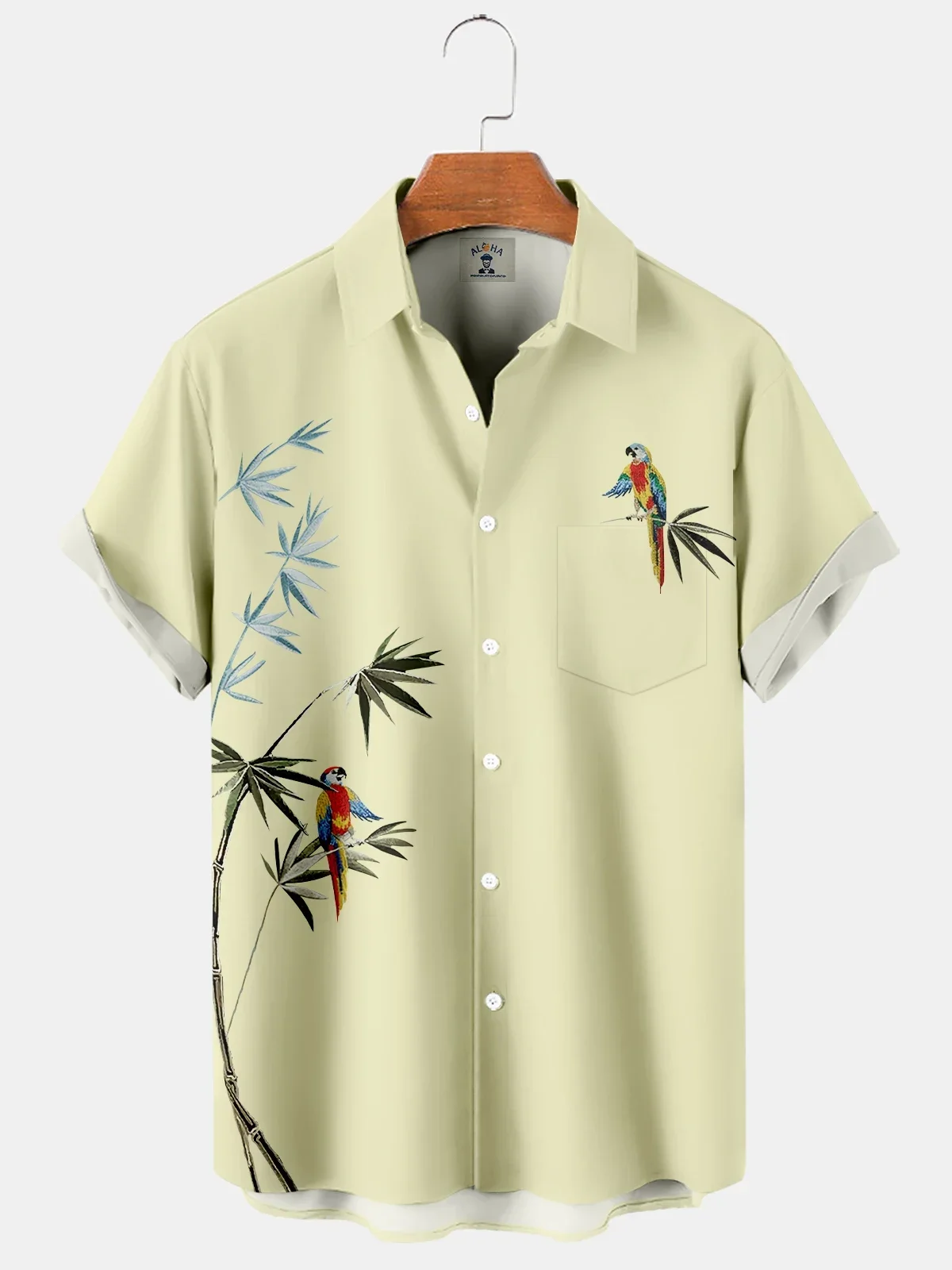 

Новинка 2024, гавайская Мужская рубашка с лацканами и коротким рукавом, мужская рубашка с китайским принтом, большая Повседневная Удобная мужская рубашка