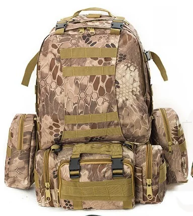 Duurzame 55L camouflage bergbeklimmerstas voor heren en dames, outdoor rugzak met hoge capaciteit, combinatierugzak, wandel- en fietstas_voghion.com