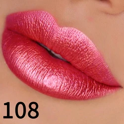 Vibrant Glitter Lipstick Collection - 19 Shades of Hydrating, Sparkling Shine with Metallic Finish (108)